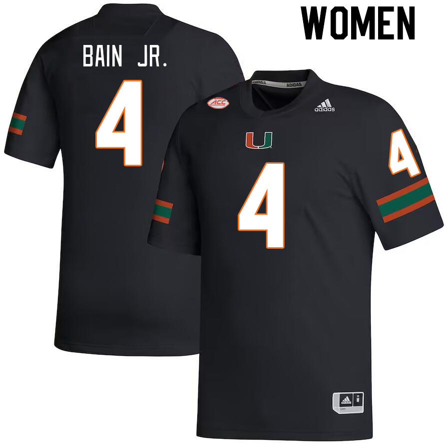 Women #4 Rueben Bain Jr. Miami Hurricanes College Football Jerseys Stitched-Black